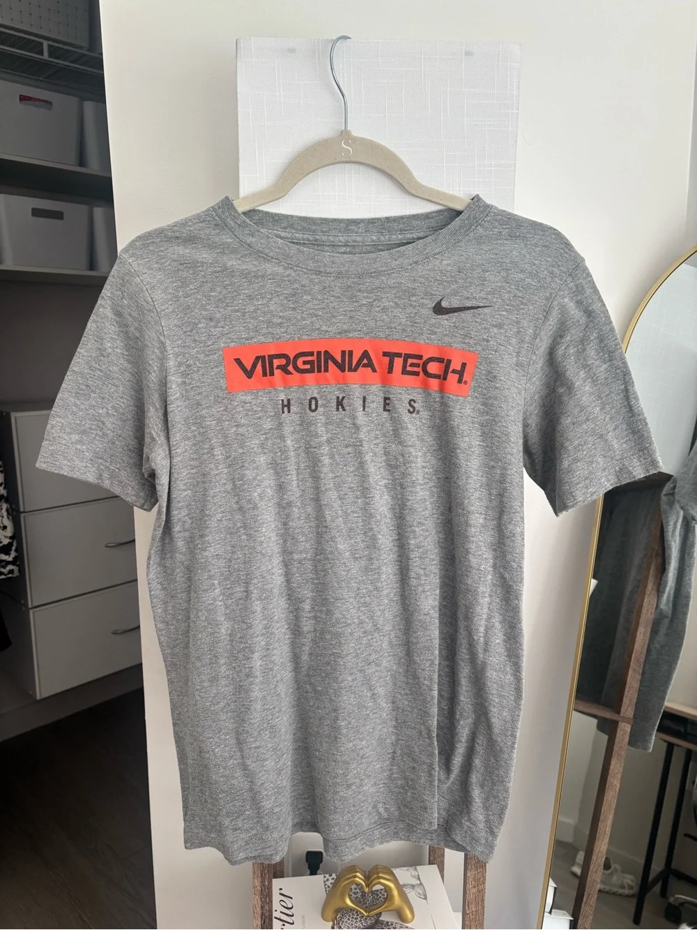 Nike Gray Virginia Tech Hokies Short-Sleeve Tee with Orange Logo